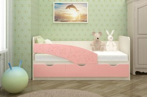 Детская кровать Бабочки Розовый 800 Миф